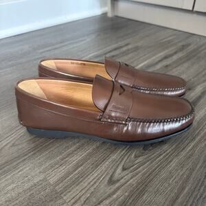 Church's English Karl Leather Burnt Natural Brown Driving Penny Loafers 6.5 NEW